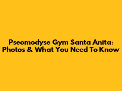 Pseomodyse Gym Santa Anita: Photos & What You Need To Know