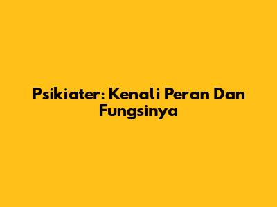 Psikiater: Kenali Peran Dan Fungsinya