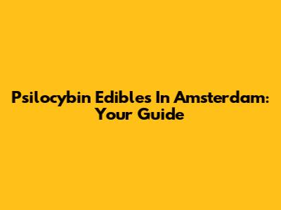 Psilocybin Edibles In Amsterdam: Your Guide