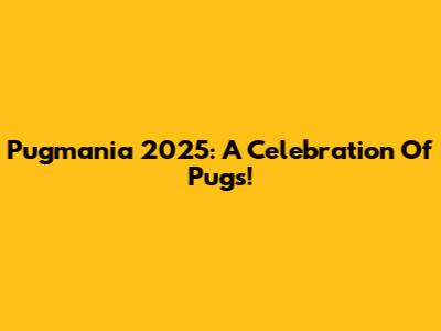 Pugmania 2025: A Celebration Of Pugs!