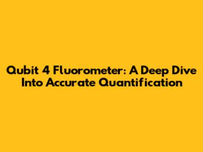 Qubit 4 Fluorometer: A Deep Dive Into Accurate Quantification