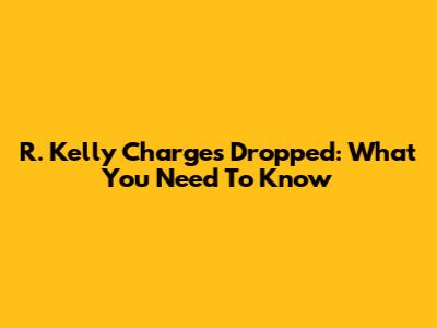 R. Kelly Charges Dropped: What You Need To Know