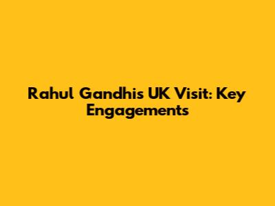 Rahul Gandhi's UK Visit: Key Engagements