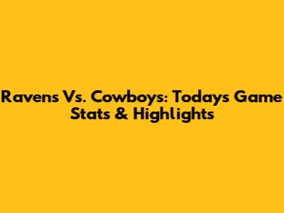 Ravens Vs. Cowboys: Today's Game Stats & Highlights