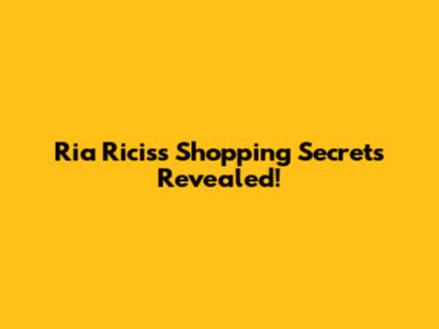 Ria Ricis's Shopping Secrets Revealed!