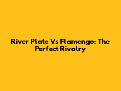 River Plate Vs Flamengo: The Perfect Rivalry
