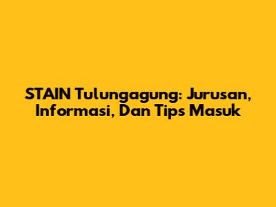 STAIN Tulungagung: Jurusan, Informasi, Dan Tips Masuk