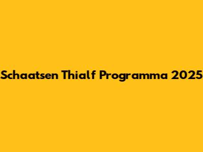 Schaatsen Thialf Programma 2025