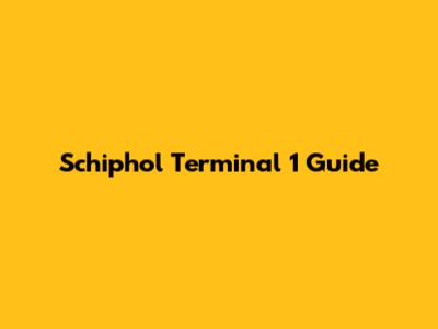 Schiphol Terminal 1 Guide