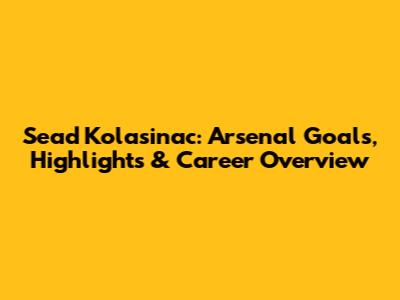 Sead Kolasinac: Arsenal Goals, Highlights & Career Overview
