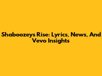 Shaboozey's Rise: Lyrics, News, And Vevo Insights