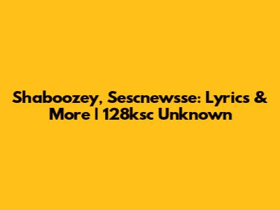 Shaboozey, Sescnewsse: Lyrics & More | 128ksc Unknown