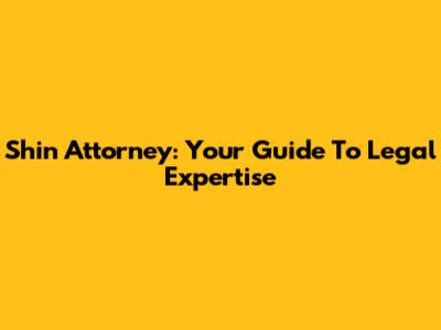 Shin Attorney: Your Guide To Legal Expertise