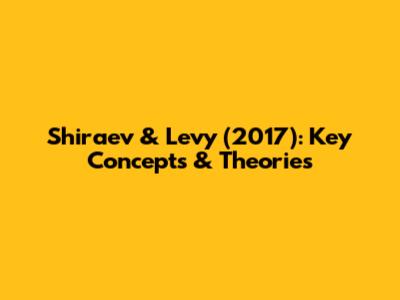 Shiraev & Levy (2017): Key Concepts & Theories