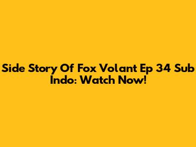 Side Story Of Fox Volant Ep 34 Sub Indo: Watch Now!