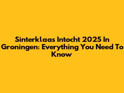 Sinterklaas Intocht 2025 In Groningen: Everything You Need To Know