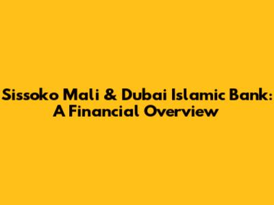 Sissoko Mali & Dubai Islamic Bank: A Financial Overview