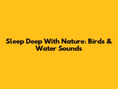 Sleep Deep With Nature: Birds & Water Sounds