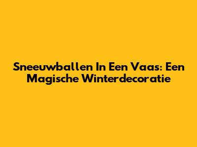 Sneeuwballen In Een Vaas: Een Magische Winterdecoratie