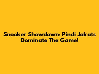 Snooker Showdown: Pindi Jakats Dominate The Game!