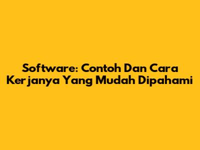Software: Contoh Dan Cara Kerjanya Yang Mudah Dipahami