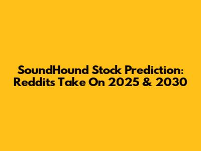 SoundHound Stock Prediction: Reddit's Take On 2025 & 2030
