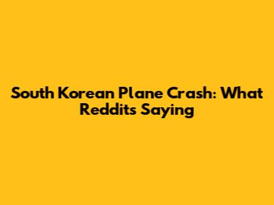 South Korean Plane Crash: What Reddit's Saying