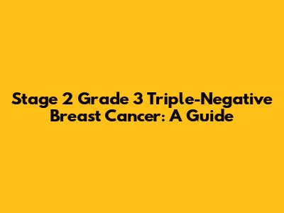 Stage 2 Grade 3 Triple-Negative Breast Cancer: A Guide