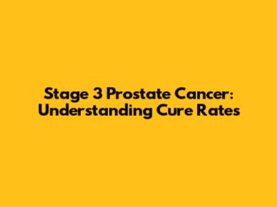 Stage 3 Prostate Cancer: Understanding Cure Rates
