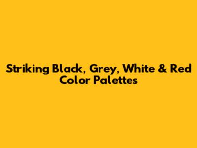 Striking Black, Grey, White & Red Color Palettes