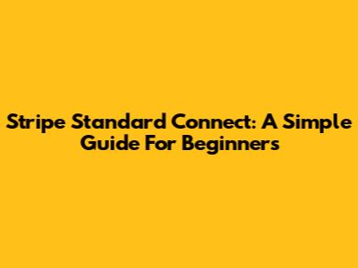 Stripe Standard Connect: A Simple Guide For Beginners