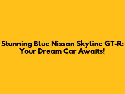 Stunning Blue Nissan Skyline GT-R: Your Dream Car Awaits!