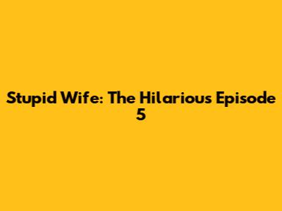 Stupid Wife: The Hilarious Episode 5