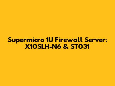 Supermicro 1U Firewall Server: X10SLH-N6 & ST031