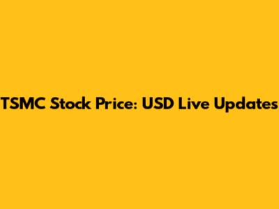 TSMC Stock Price: USD Live Updates