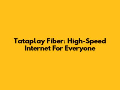 Tataplay Fiber: High-Speed Internet For Everyone