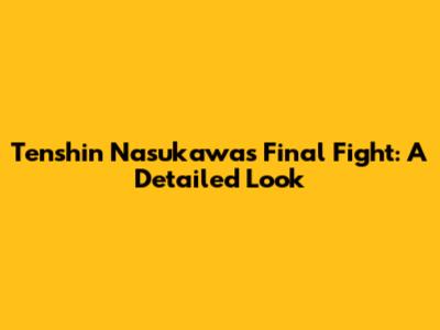 Tenshin Nasukawa's Final Fight: A Detailed Look