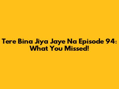 Tere Bina Jiya Jaye Na Episode 94: What You Missed!