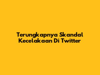 Terungkapnya Skandal Kecelakaan Di Twitter