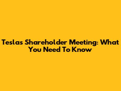 Tesla's Shareholder Meeting: What You Need To Know