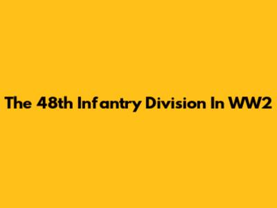 The 48th Infantry Division In WW2