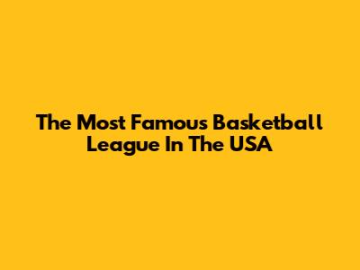 The Most Famous Basketball League In The USA