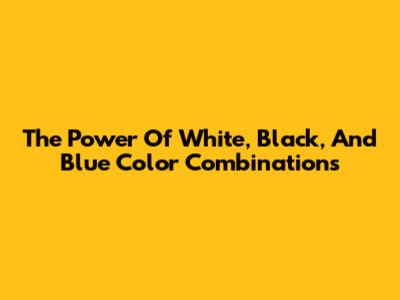The Power Of White, Black, And Blue Color Combinations