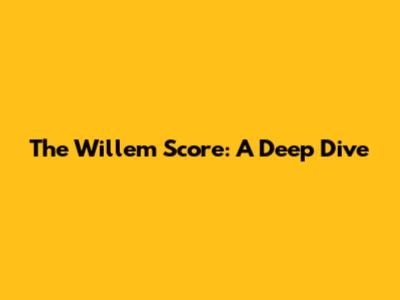 The Willem Score: A Deep Dive
