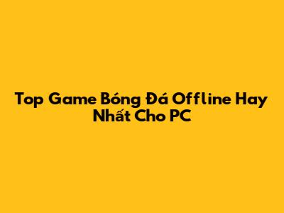 Top Game Bóng Đá Offline Hay Nhất Cho PC