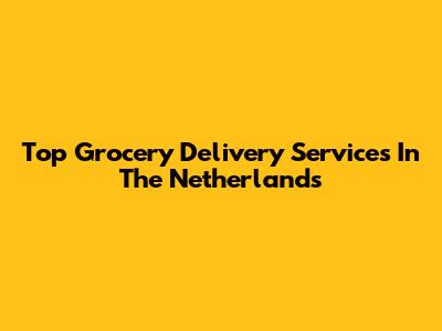 Top Grocery Delivery Services In The Netherlands