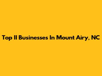 Top II Businesses In Mount Airy, NC