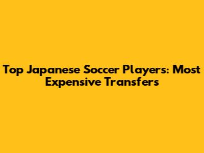 Top Japanese Soccer Players: Most Expensive Transfers
