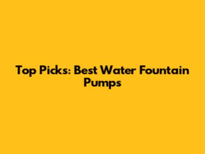 Top Picks: Best Water Fountain Pumps