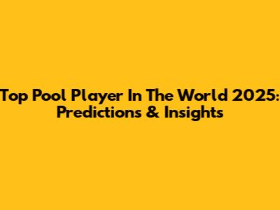 Top Pool Player In The World 2025: Predictions & Insights